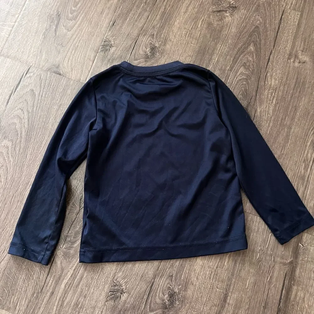 Nike Toddler Boys Dri-Fit Blue & Red Football Swoosh Long Sleeve Tee Shirt Sz 3T